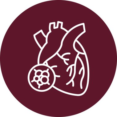 Kalp kanseri modern simge, vektör illüstrasyonu 