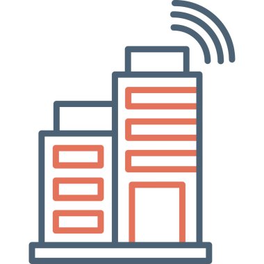 Akıllı şehir. Web simgesi basit tasarım