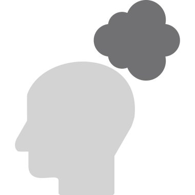 İnsan kafa simgesinin vektör çizimi. Düşünce