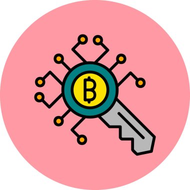 Şifreleme anahtarı. Web simgesi vektör illüstrasyonu