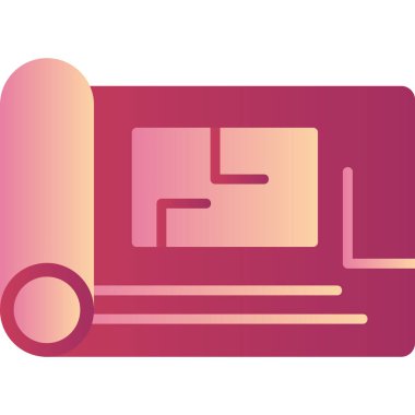map roll, web icon simple illustration