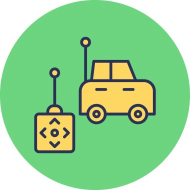 Uzak araba modern simgesi, vektör illüstrasyonu