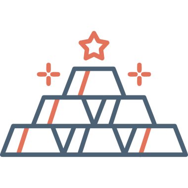 altın çubuklar, web basit simgesi illüstrasyonu