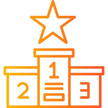 Podyum Şampiyonası. Web simgesi vektör illüstrasyonu