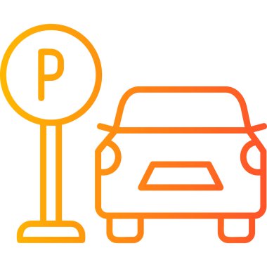 park arabası renk vektörü simgesi, düz tasarım