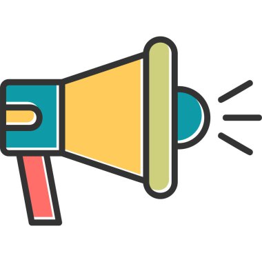 Megafon ikonu vektör illüstrasyonu