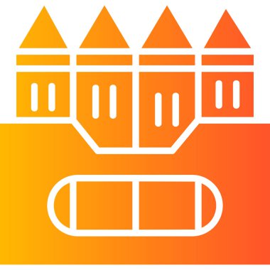 Boya kalemleri. Web simgesi basit illüstrasyon