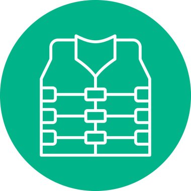 Renkli düz güvenlik yelek vektör simgesi