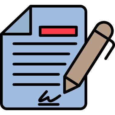 Contract icon, vector illustration simple design
