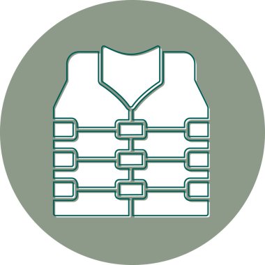 Renkli düz güvenlik yelek vektör simgesi