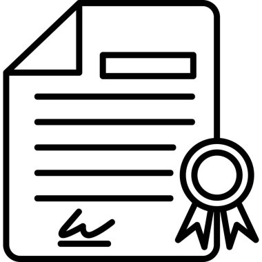 Sertifika. Web simgesi basit illüstrasyon