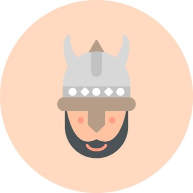 Şövalye Avatar 'ın düz vektör çizimi. Viking simgesi