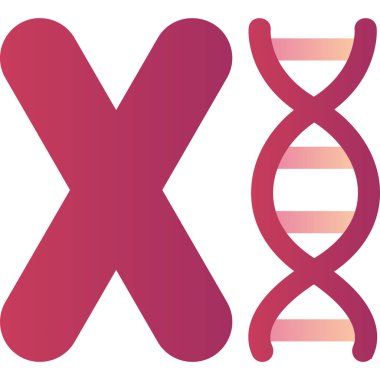 Kromozom basit simge, vektör illüstrasyonu