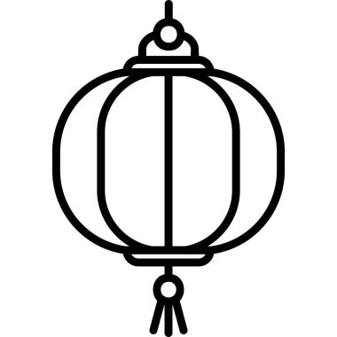 Kağıt fener modern simge, vektör illüstrasyonu