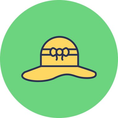 güneş şapkası. Web simgesi vektör illüstrasyonu