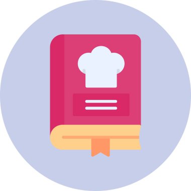 Tarif kitabı simgesi, modern tasarım illüstrasyonu