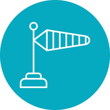 Windsock modern simgesi, vektör illüstrasyonu