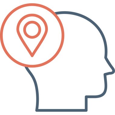 5g Location pin in human head. web icon simple illustration