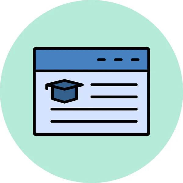 Online Education Simple Web Icon — Διανυσματικό Αρχείο