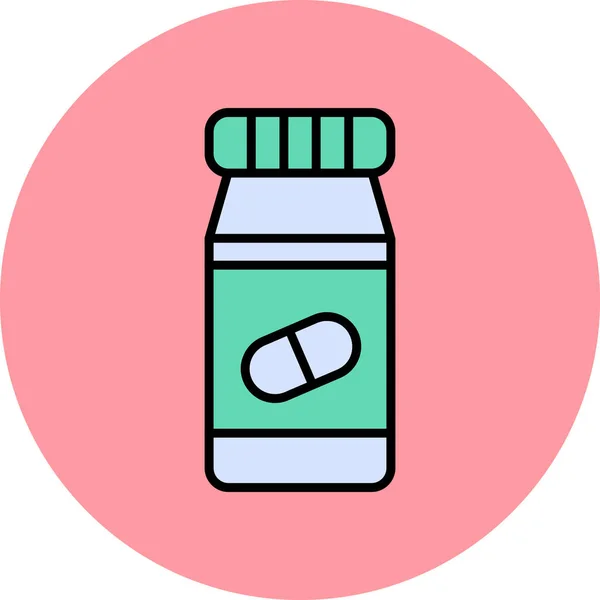 Pills Bottle Modern Vector Icon Illustration — Stok Vektör