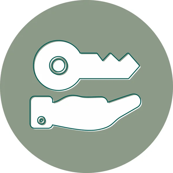 Llave Icono Web Ilustración Simple — Vector de stock