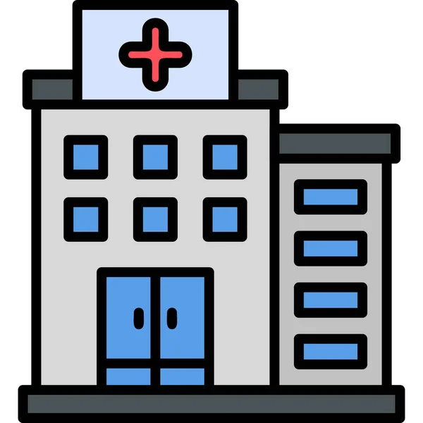 Лікарня Простий Дизайн Піктограми Веб — стоковий вектор