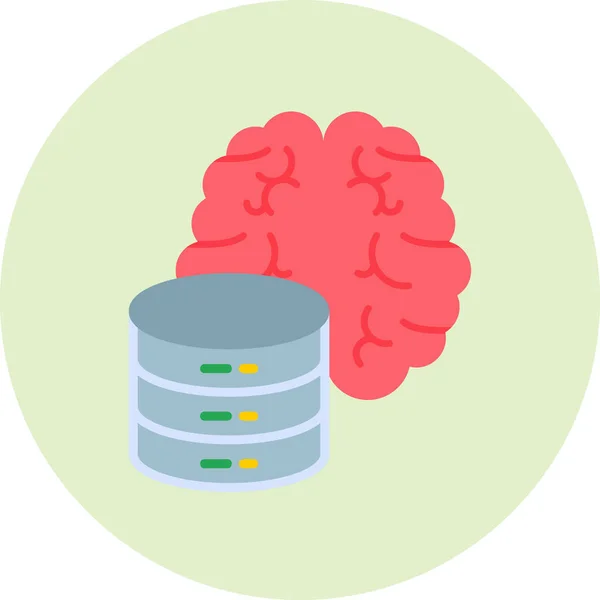 Brain Server Modern Vector Icon Illustration — Stock Vector