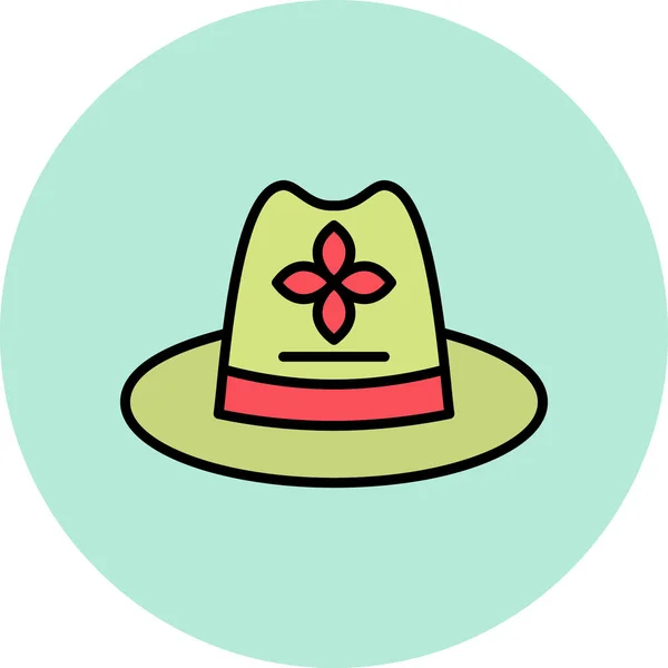 Chapeau Soleil Icône Web Illustration Simple — Image vectorielle