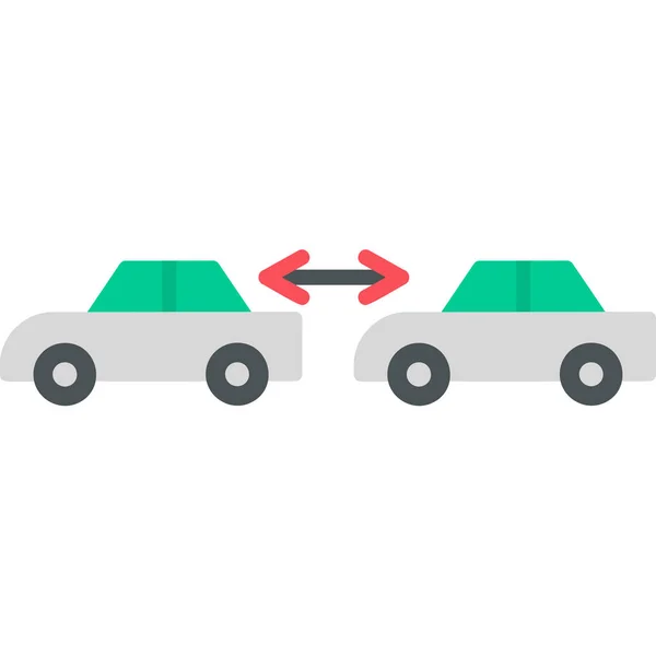 Concepto Distancia Del Coche Ilustración Web Simple — Vector de stock