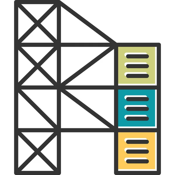 Budovy Webová Ikona Jednoduchá Ilustrace — Stockový vektor