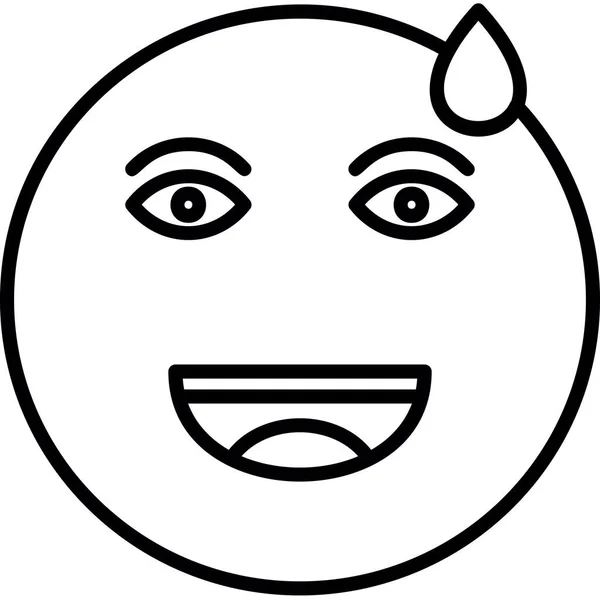 Visage Émoji Riant Web Simple Emoticon Illustation — Image vectorielle