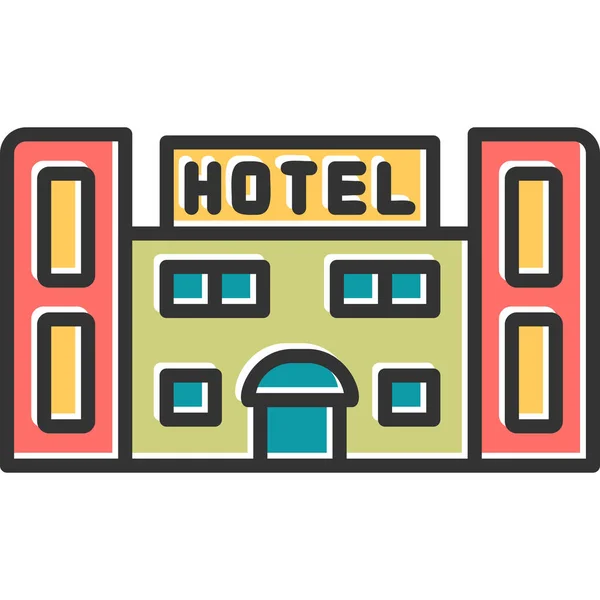 Hotel Modern Icon Vector Illustration — 스톡 벡터