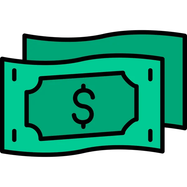 Money Sign Vector Flat Icon Minimal Line Pictogram — Stock Vector