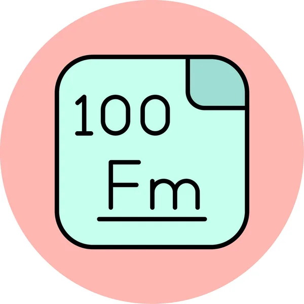 Φέρμιο Είναι Ένα Συνθετικό Στοιχείο Σύμβολο Και Ατομικό Αριθμό 100 — Διανυσματικό Αρχείο