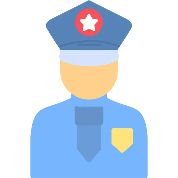 Officier Police Illustration Simple — Image vectorielle