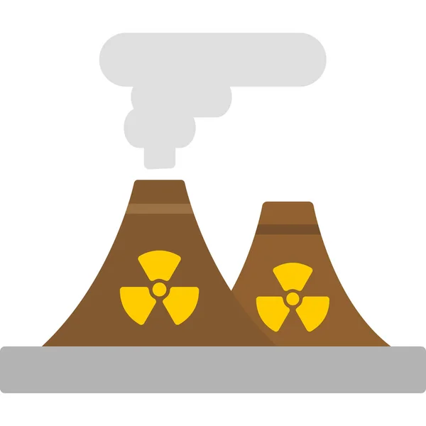 Central Nuclear Chaminé Ícone Simples Ilustração Vetorial — Vetor de Stock