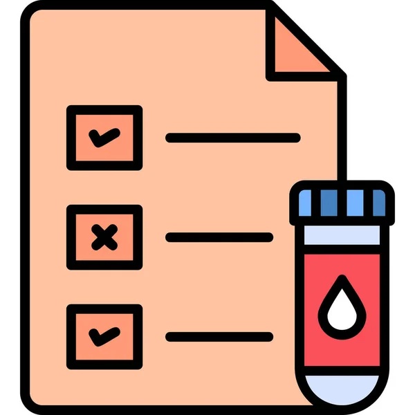 Medical Test Report Modern Vector Icon Illustration — Archivo Imágenes Vectoriales