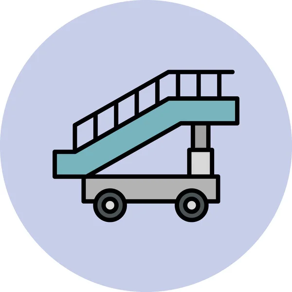 Flugzeugtreppe Einfaches Symbol Vektorillustration — Stockvektor