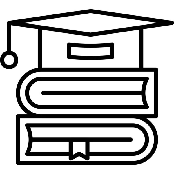 Educación Icono Web Ilustración Simple — Vector de stock