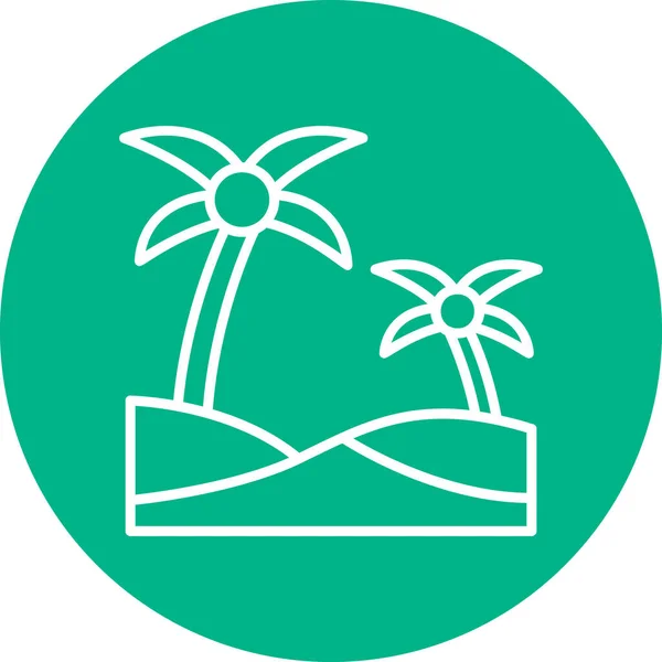 Икона Тропического Пляжа Иконка Веб Простой Дизайн Оазис — стоковый вектор