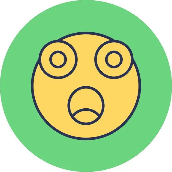 Elképedt Emoji Web Ikon Egyszerű Illusztráció — Stock Vector
