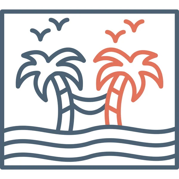 Tropische Insel Ikone Vektor Illustration — Stockvektor