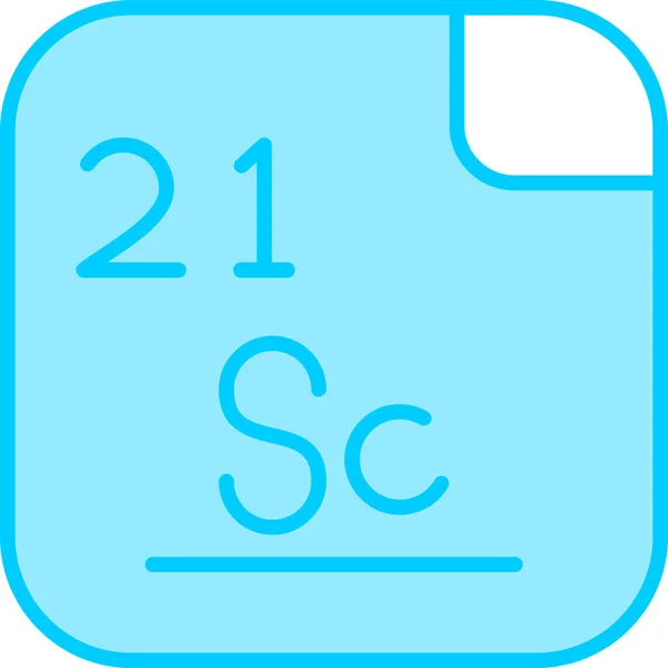 Scandium Chemical Element Symbol Atomic Number Silvery White Metallic Block — Stock Vector