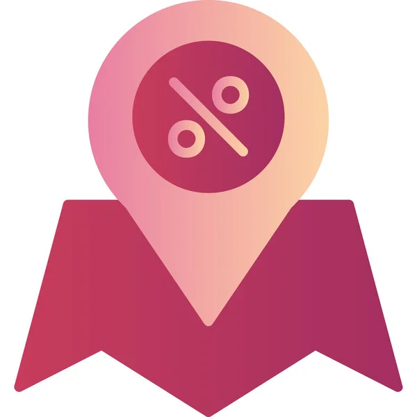 Location Pin Percent Sign Web Icon Simple Illustration —  Vetores de Stock