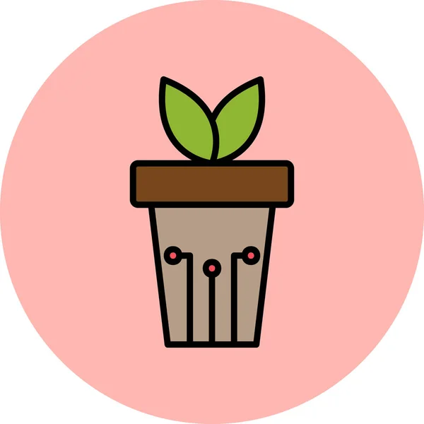 Planta Crescimento Simples Pote Ícone Web Ilustração Simples — Vetor de Stock