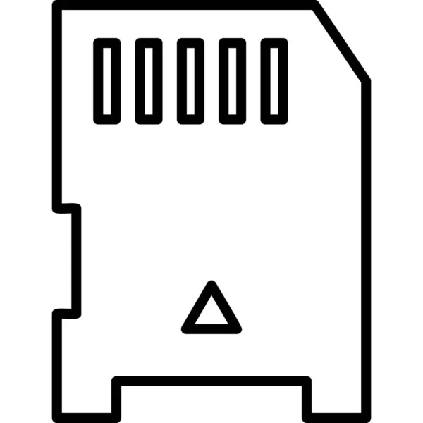 Ilustração Simples Ícone Cartão Memória — Vetor de Stock