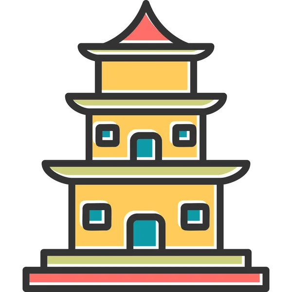 Templo Ícone Web Design Simples — Vetor de Stock