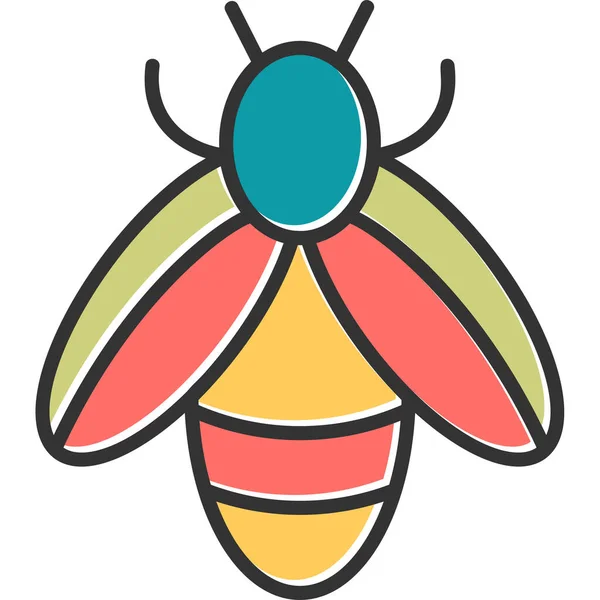 Cute Cartoon Bee Web Simple Illustration — Stock Vector