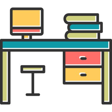 modern masa simgesi, web basit illüstrasyon