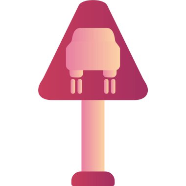 Trafik işaretlerinin vektör çizimi. Düz Yol